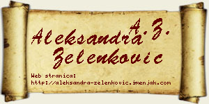 Aleksandra Zelenković vizit kartica